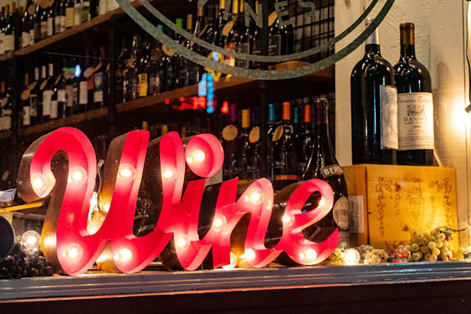 light up wine sign